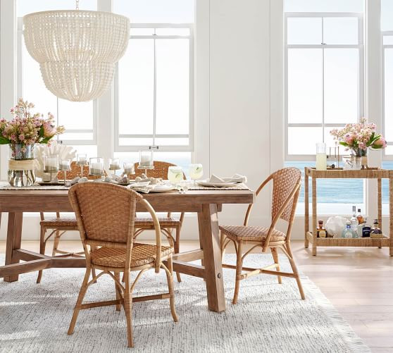 Bristol Wood Bead 2-Tier Chandelier | Pottery Barn (US)