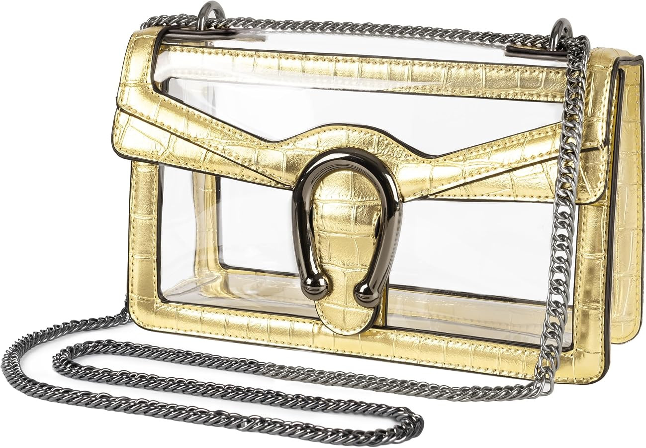 Joryin Women's Stadium Approved Crossbody Bag for Women, Small Clear Bag Shoudler Purse with Chai... | Amazon (US)
