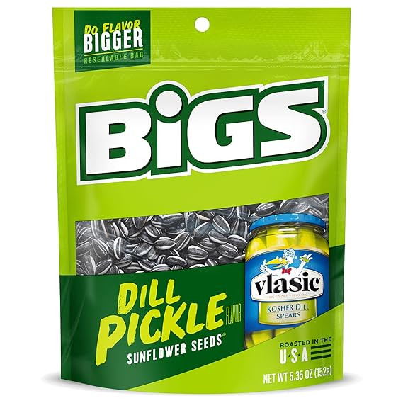 BIGS Vlasic Dill Pickle Sunflower Seeds, Keto Friendly Snack, Low Carb Lifestyle, 5.35 oz Bag | Amazon (US)