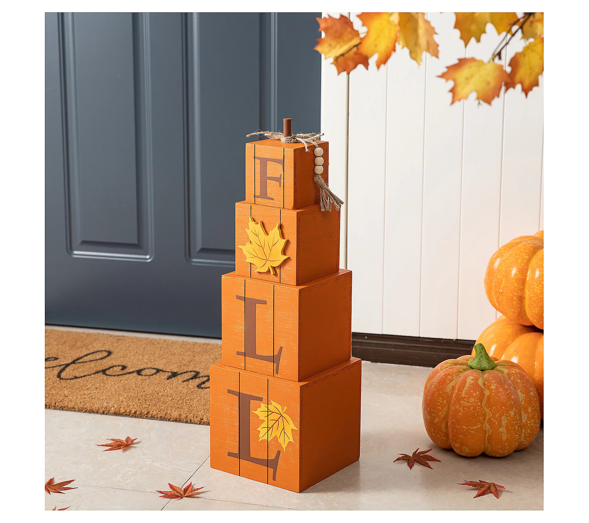 Glitzhome 25.5""H Halloween and Fall Reversible orch Decor | QVC