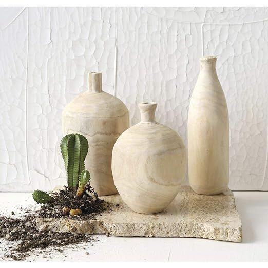 Natural Paulownia Wood Vase Set DA5747A | Amazon (US)