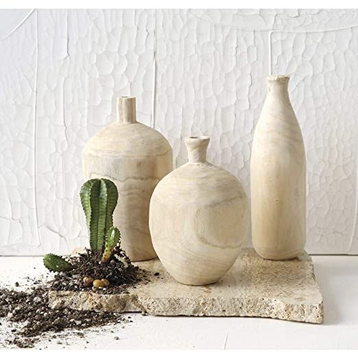 Natural Paulownia Wood Vase Set DA5747A | Amazon (US)
