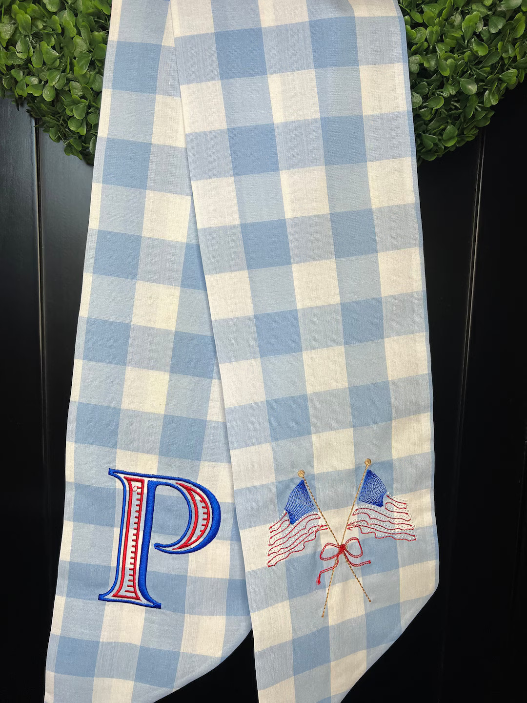 4th of July Wreath Sash, Fourth of July Wreath Sash, Embroidered Wreath Sash, American Flag Wreat... | Etsy (US)