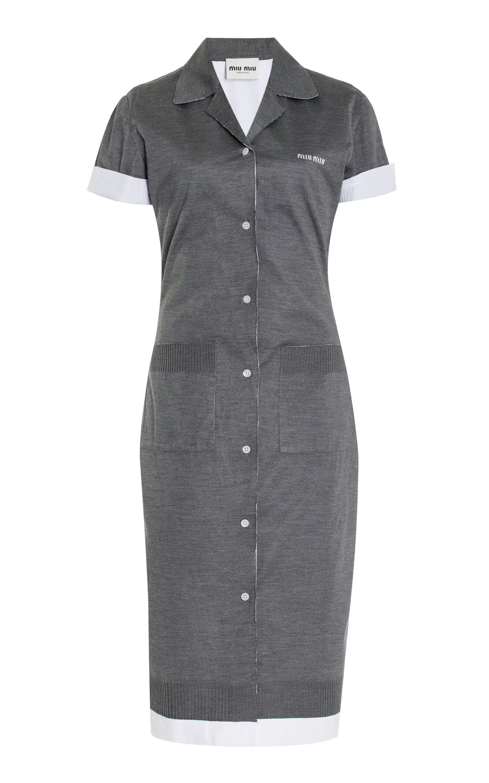 Miu Miu Cotton-Silk Midi Shirt Dress - Moda Operandi | Moda Operandi (Global)