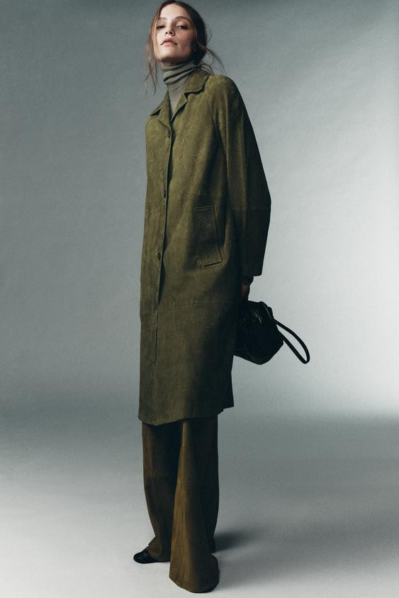 100% SUEDE LEATHER COAT LIMITED EDITION | Zara US