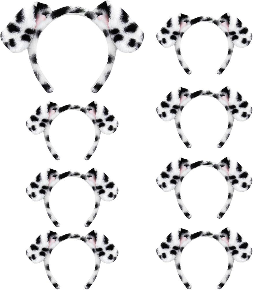 Beviliu Dalmatian Dog Ears Headband - 8 Pack Puppy Ear Hairband Fluffy Adult Dalmatian Costume fo... | Amazon (US)