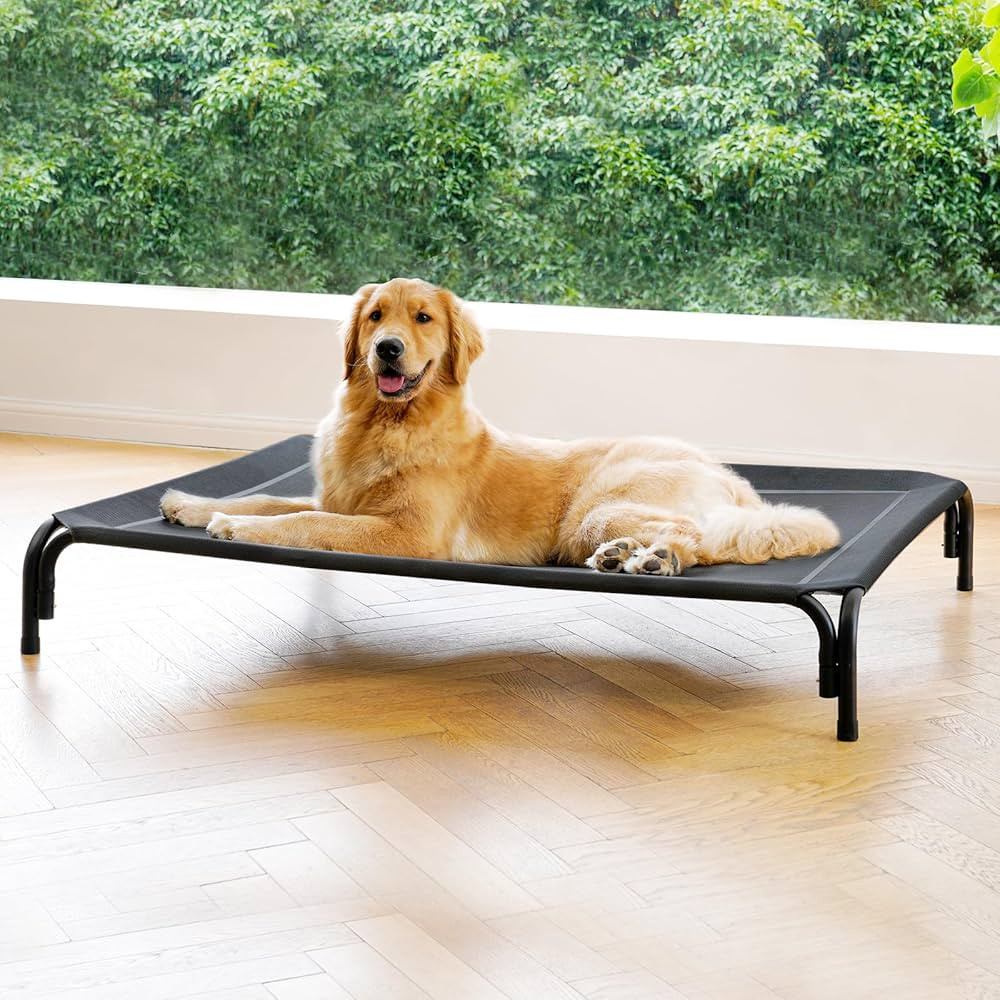 Elevated Dog Bed Raised Outdoor Dog Cot for Large Dogs, Installation Requires No Tools, Frame wit... | Amazon (US)