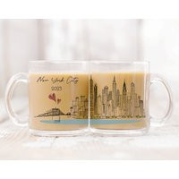 Custom Nyc Glass Mug, Dishwasher Safe New York Coffee Tea Personalized Cup, Ny Gift | Etsy (US)