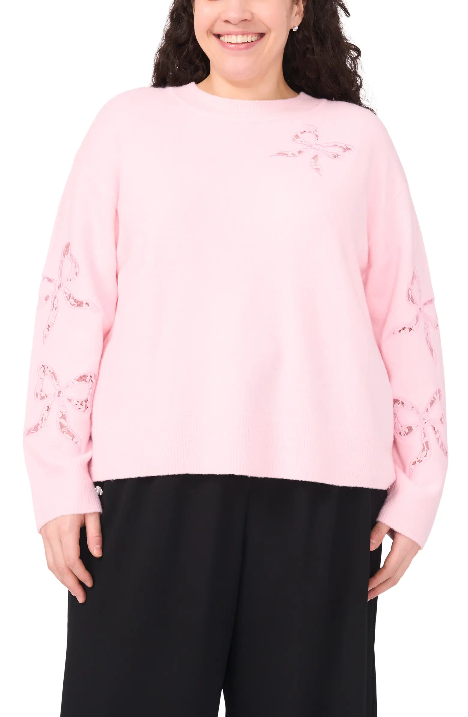 Lace Bow Inset Sweater | Nordstrom