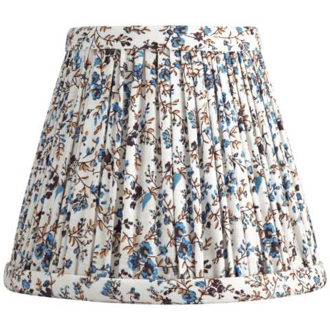Springcrest Nelle Cream and Blue Floral Pleated Clip-On Lamp Shade 3.5x6x5 - #8690H | Lamps Plus | Lamps Plus
