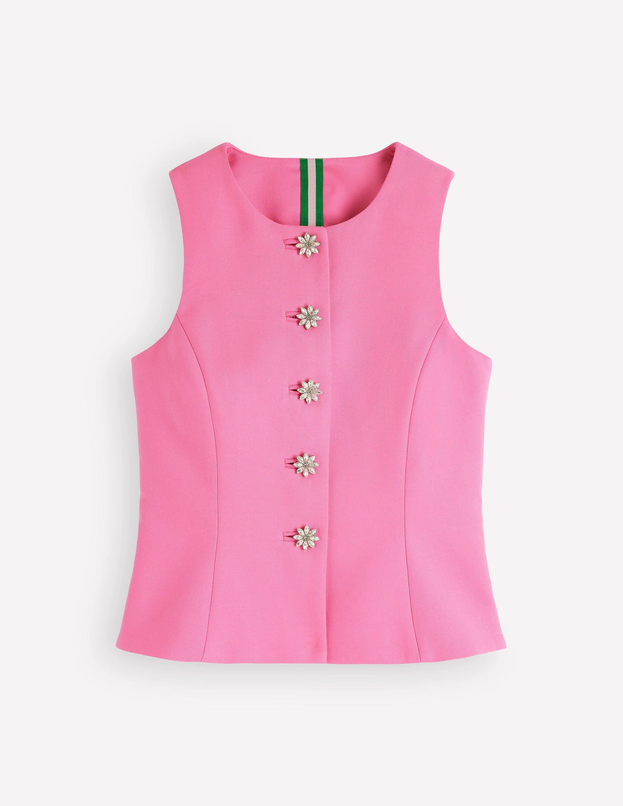Textured Peplum Waistcoat-Wild Pink | Boden (US)