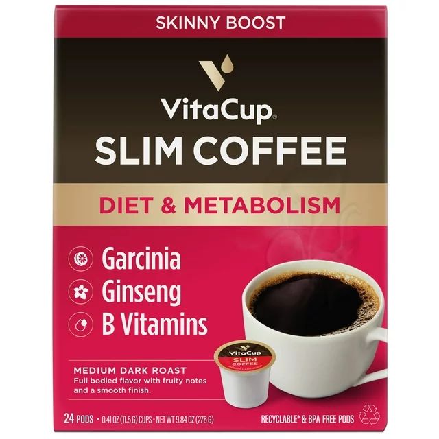VitaCup Slim Coffee Pods Compatible w/ Keurig K-Cup Brewers, 24 Ct - Walmart.com | Walmart (US)