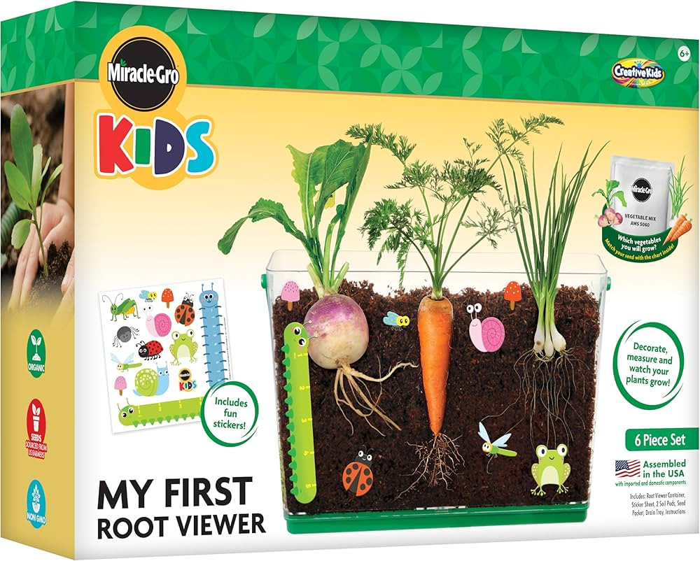 Miracle GRO My First Root Viewer- Decorate & Plant Your Own Garden - Stem Kit for Kids - Soil & V... | Amazon (US)