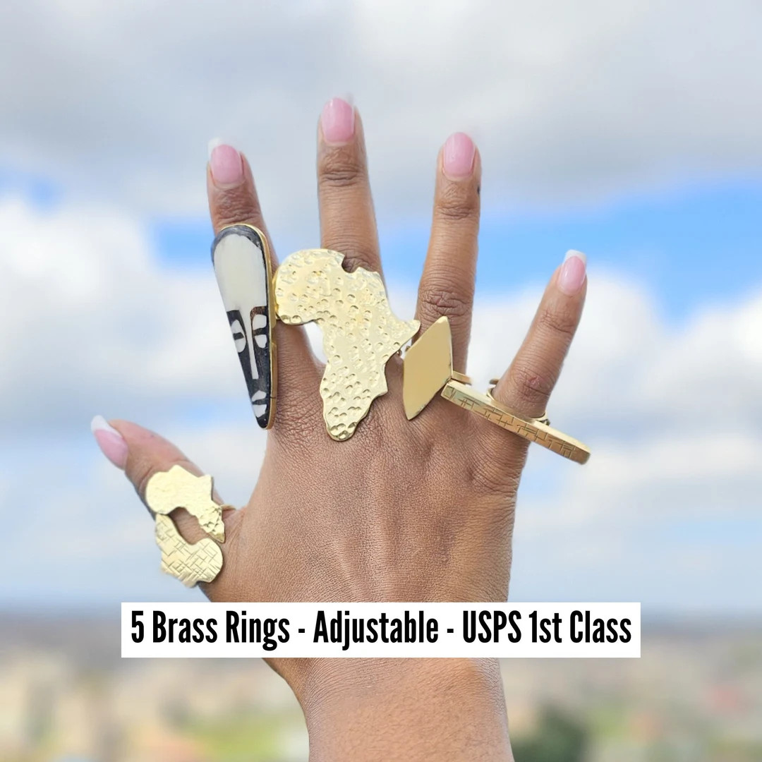 Brass Rings African, Brass Rings for Women, Raw Brass Rings, Brass Rings for Jewelry, Boho Jewelr... | Etsy (US)