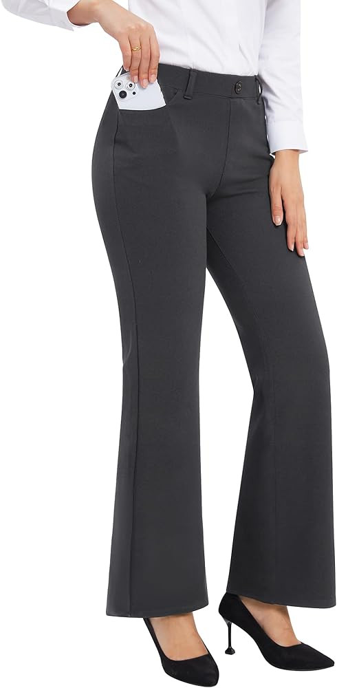 Stelle Women's 31" Dress Pants Business Casual Wide Leg Pants with Pockets Stretchy High Waisted ... | Amazon (US)