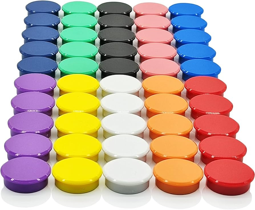 Fridge Magnets, 50 Pack Strong Refrigerator Magnets, Colorful Cute Mini Round Magnets for Whitebo... | Amazon (US)