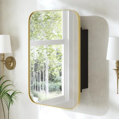 Rectangle Recessed or Surface Medicine Cabinet with Mirror | Wayfair North America