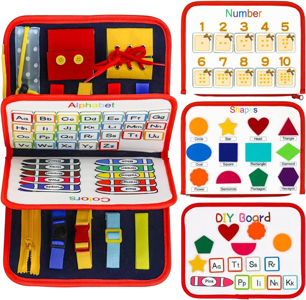 HarVow Busy Board for Toddlers, Sensory Activity Board for Preschool Learning, Quiet Book Montess... | Amazon (US)