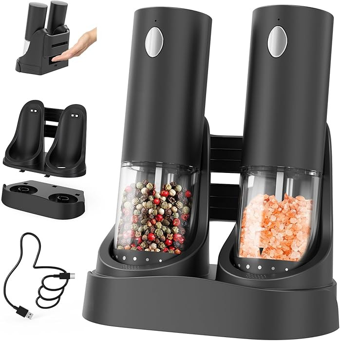 CIRCLE JOY Electric Salt and Pepper Grinder Set Automatic Salt and Pepper Grinder Set with Easy-t... | Amazon (US)