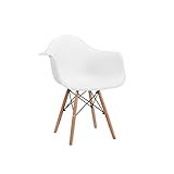 CangLong Natural Wood Legs Mid Century Modern DSW Molded Shell Lounge Plastic Arm Chair for Livin... | Amazon (US)