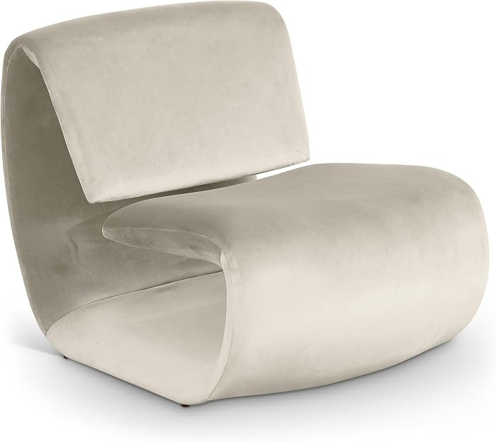 Meridian Furniture 33022Cream Nouveau Collection Art Deco Accent Chair with Ultra Luxe Cream 460 ... | Amazon (US)