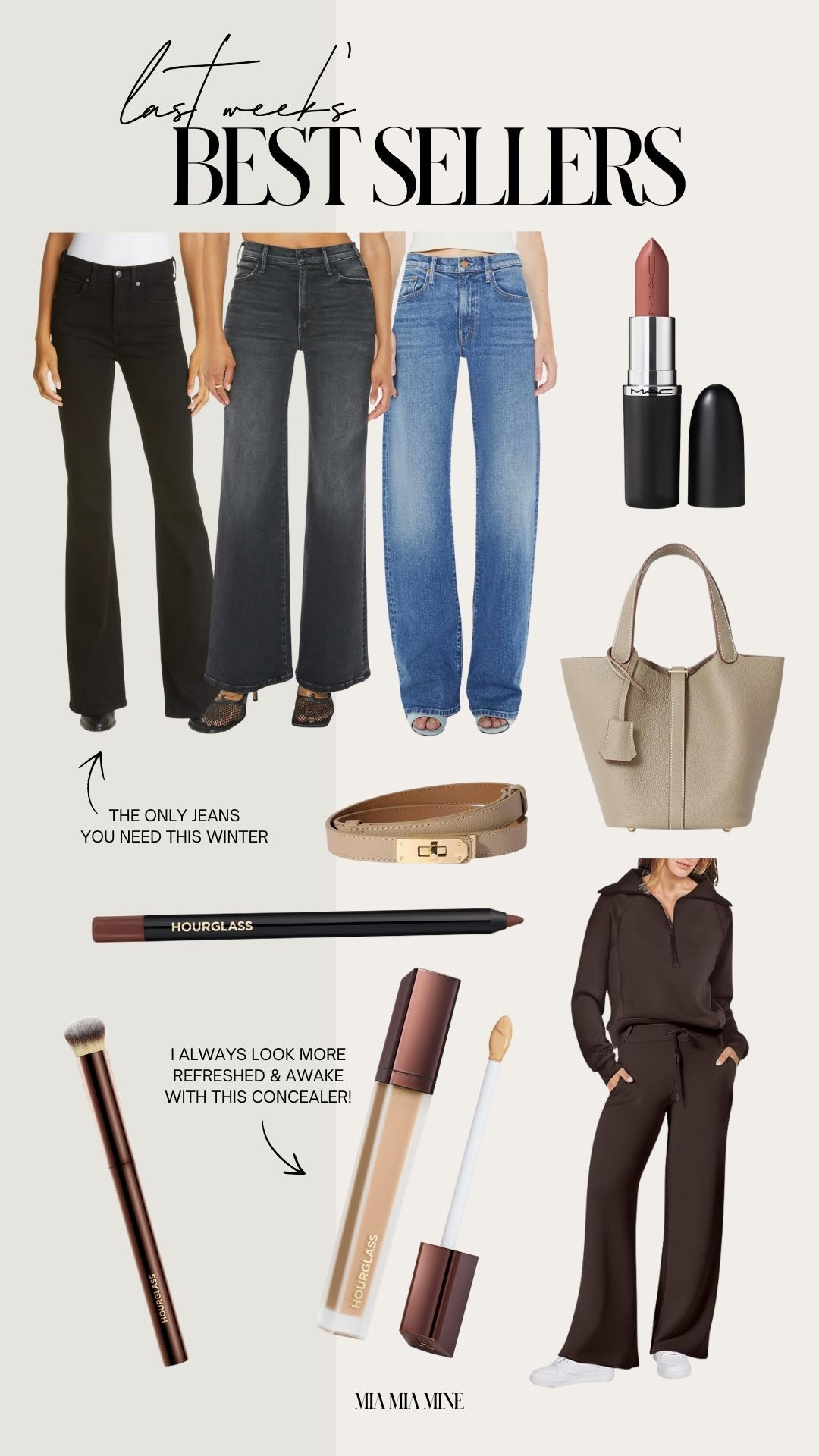 Weekly best sellers on #miamiamine
mac lipstick in modesty 
Veronica Beard jeans
hourglass lip liner in tempt 3
mother black jeans
hourglass concealer brush
mother lasso jeans
hourglass concealer
Amazon Hermes tote 
amazon brown lounge set
amazon belt 



#LTKBeauty #LTKSeasonal #LTKSaleAlert