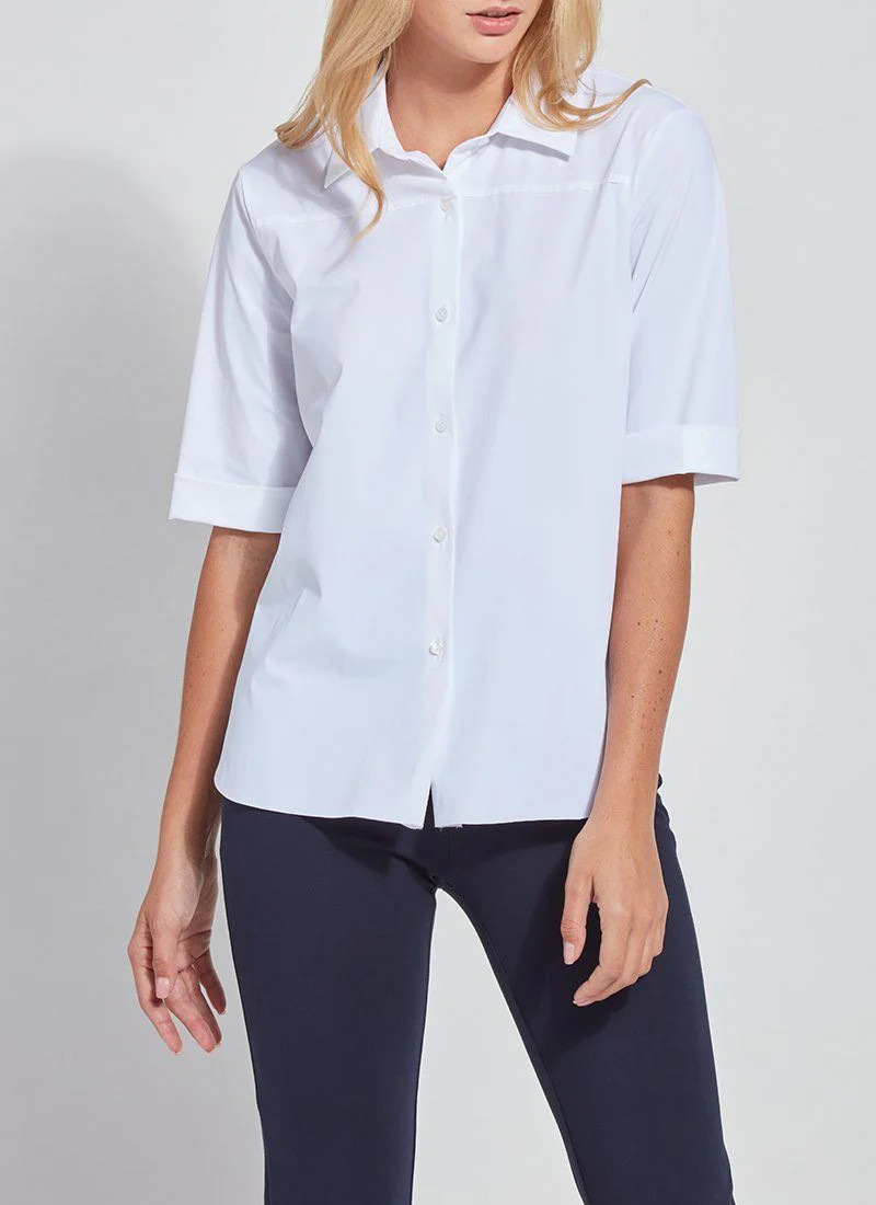 Josie Short Sleeve Button Down | Lyssé New York: Fabric. Fit. Fashion. | Lysse NY