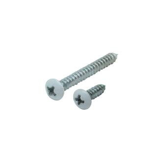 #7 x 1-1/4 in. and #7 x 1/2 in. White Shelf Bracket Screw Kit (12-Pack) | The Home Depot