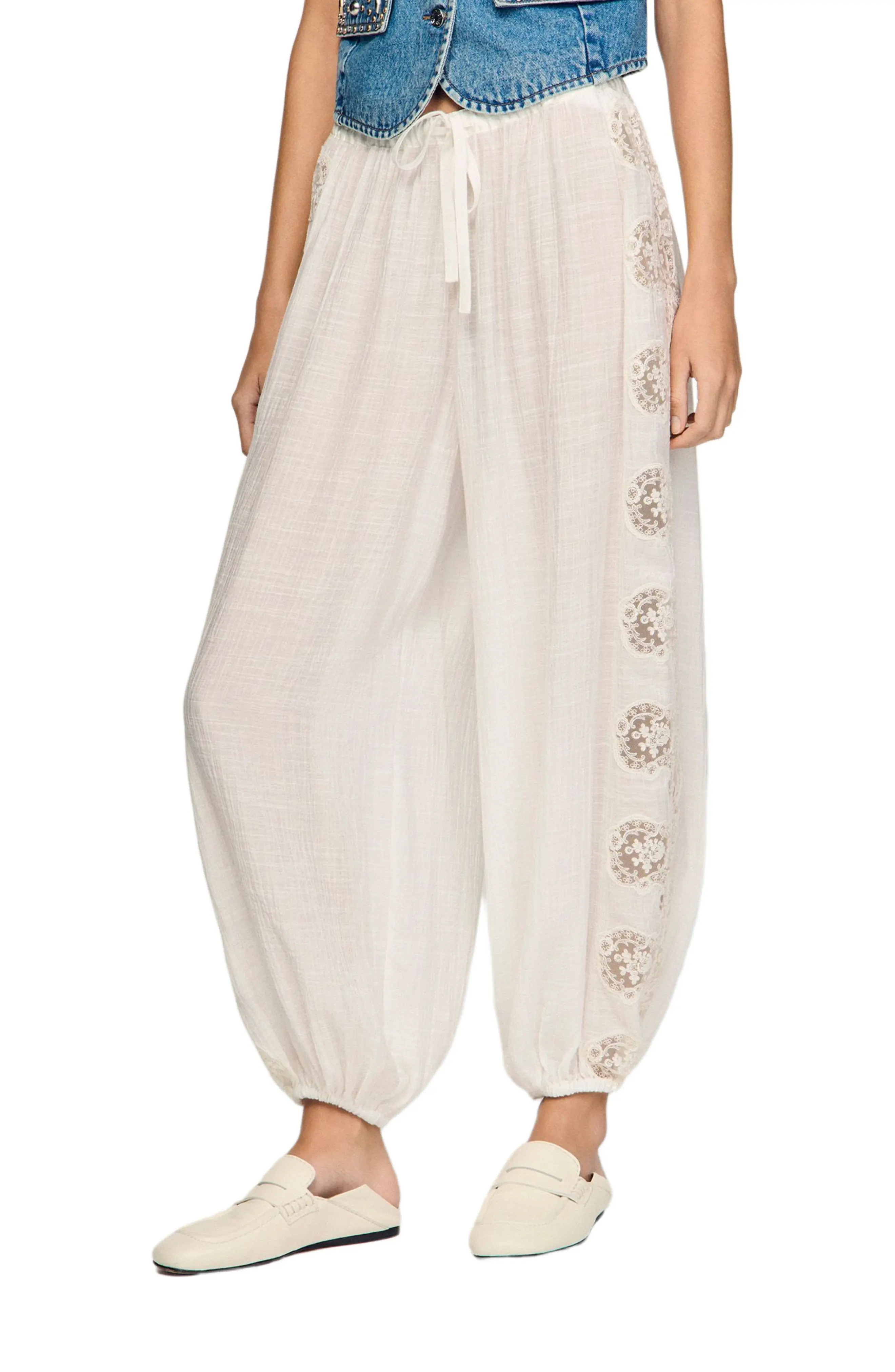 Crinkled wide-leg trousers (Women) | Nordstrom | Nordstrom