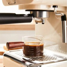 Espresso Shot Glass With Wooden Handle - Graduated Measuring Cup For Coffee, Milk & More - Kitchen Essential | SHEIN