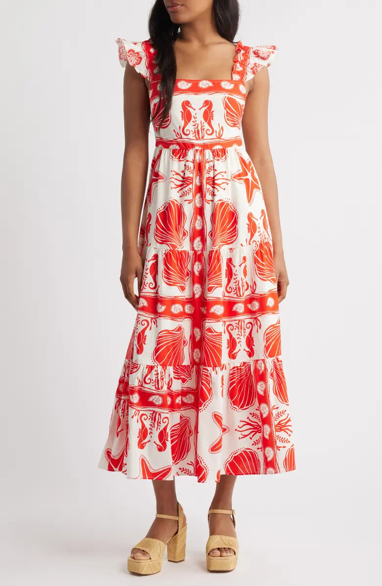 Ruffle Strap Maxi Dress | Nordstrom