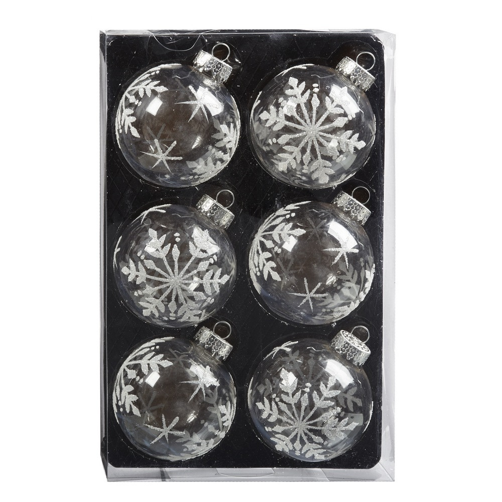 CANVAS White Collection Snowflake Pattern Ball Christmas Ornament Set, 80-mm, 6-pk | Canadian Tire