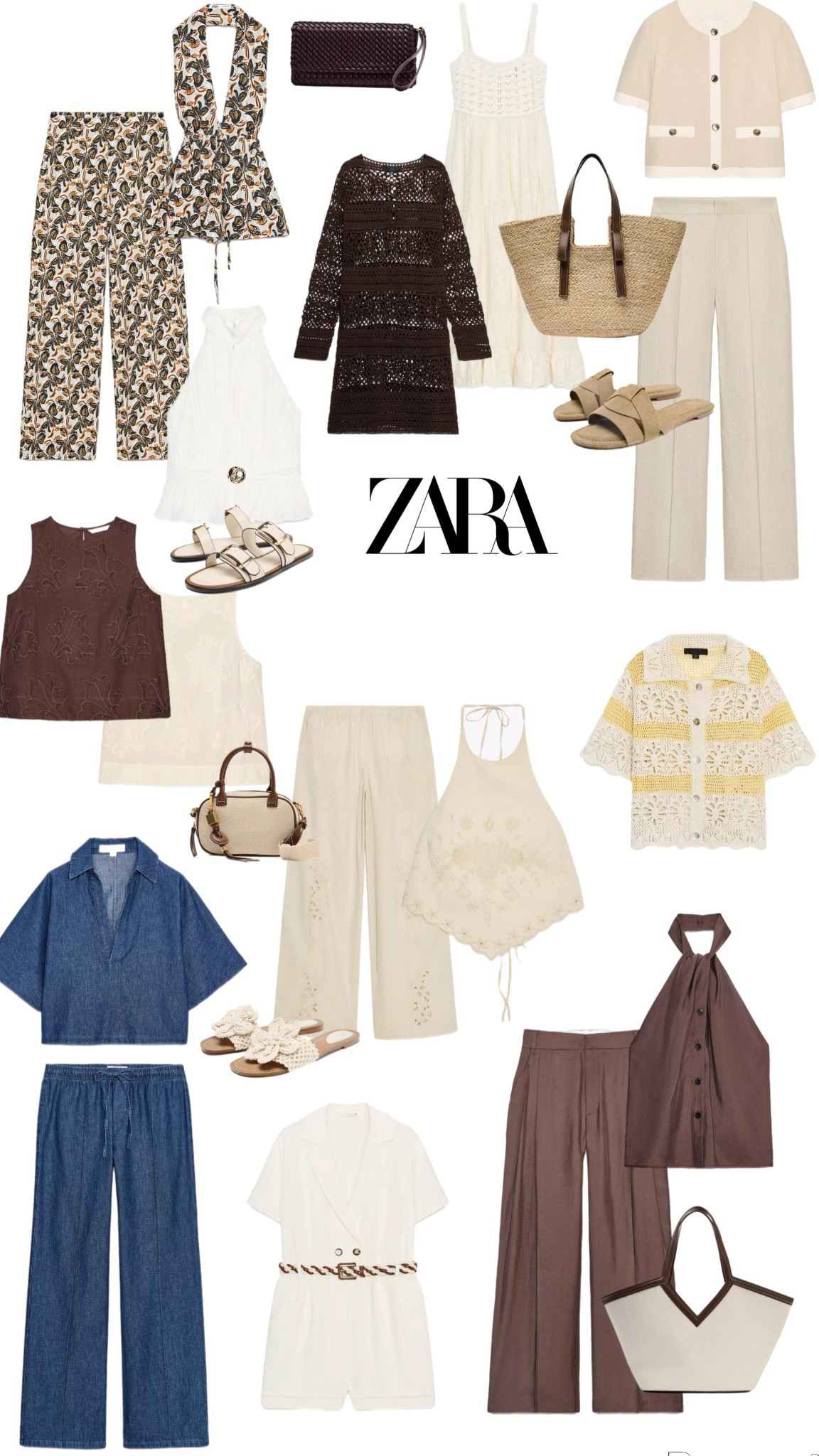 ZARA : NEW IN NEUTRALS 🐚

summer holiday crochet denim co-ord two piece set outfit Zara high street affordable 