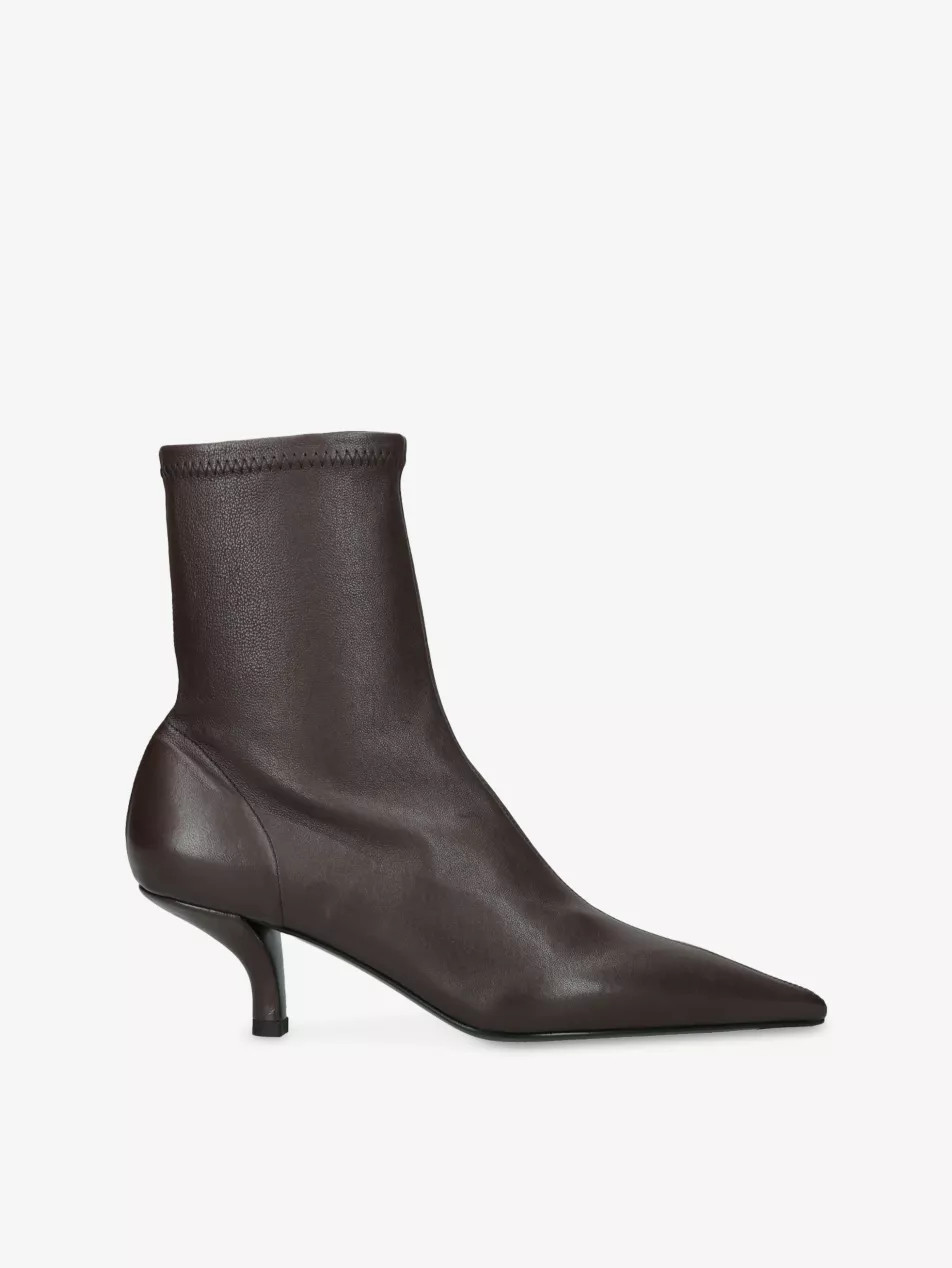Pointed-Toe Leather Heeled Ankle Boots | Selfridges