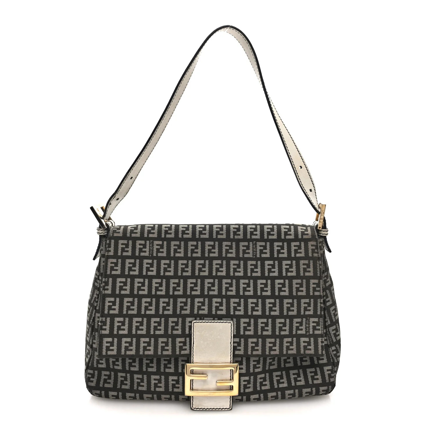Fendi Zucchino Vitello Mama Baguette White 1867730 | FASHIONPHILE (US)