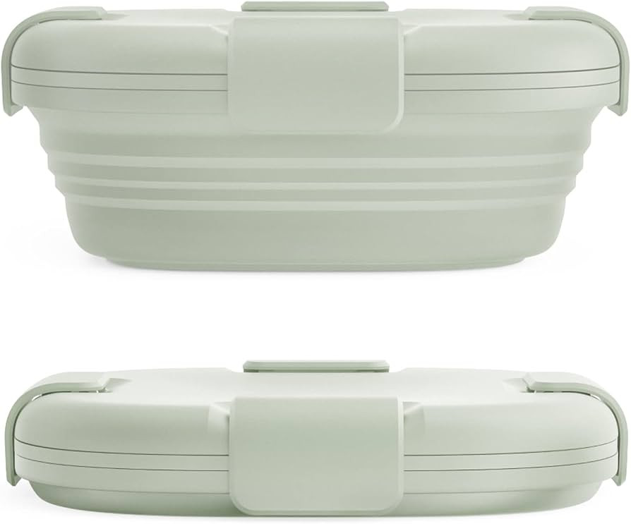 STOJO Jr Collapsible Box for Kids - Sage Green, 24oz - Leak-Proof Reusable Silicone Travel Bowl f... | Amazon (US)
