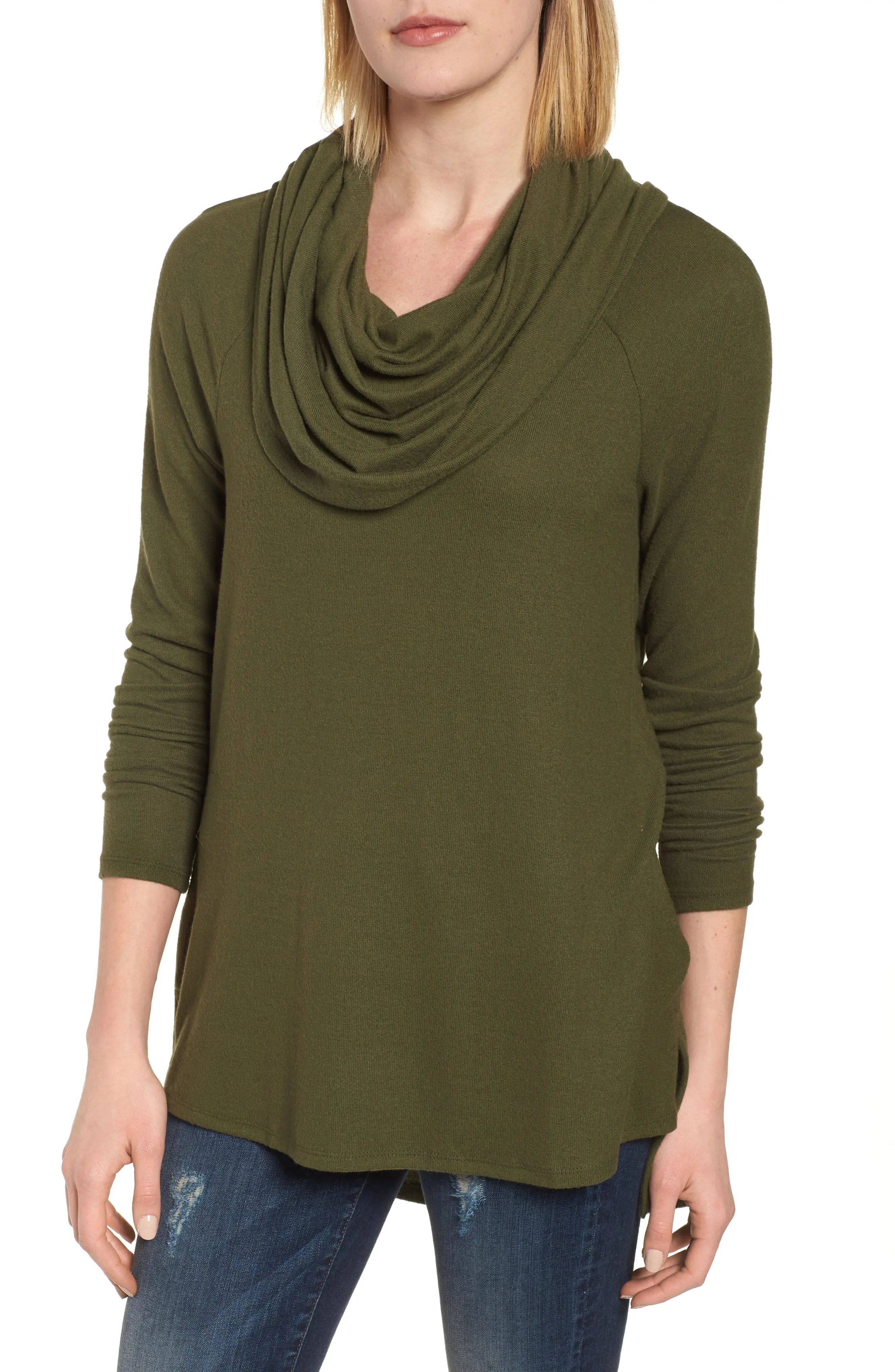 Gibson Cozy Convertible Neckline Tunic (Regular & Petite) | Nordstrom