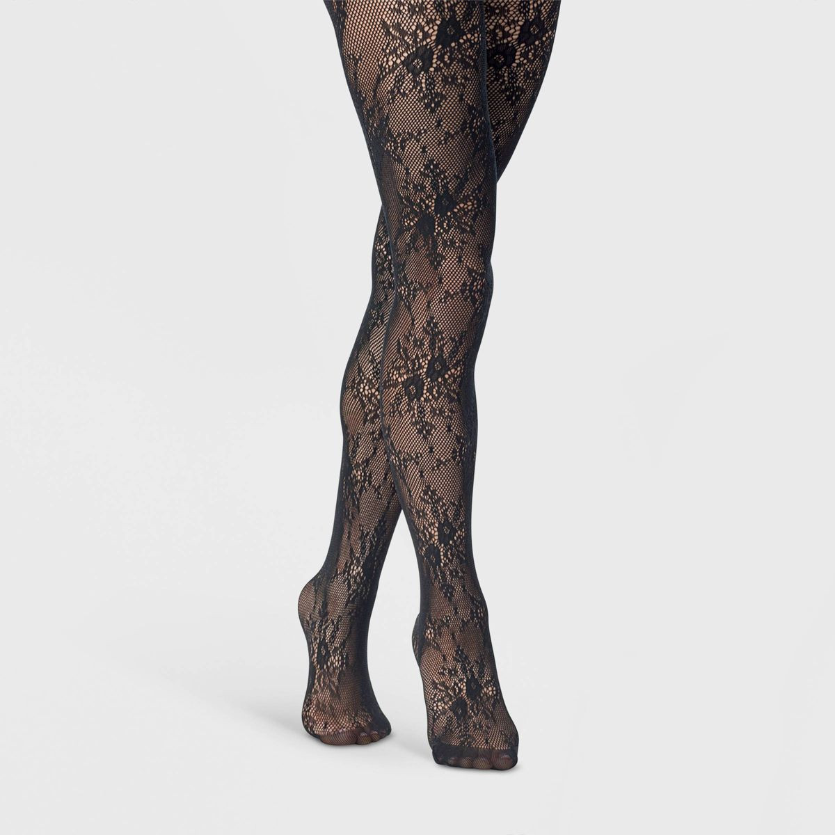 Women's Floral Net Tights - A New Day™ Black | Target
