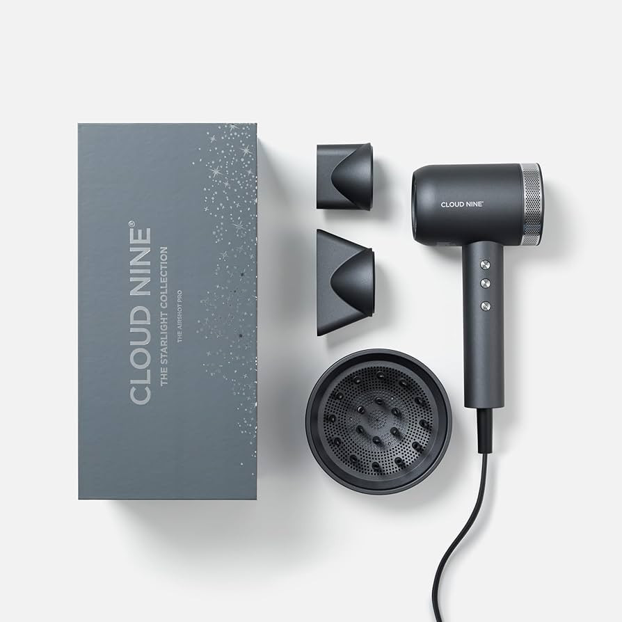 CLOUD NINE The Airshot Pro Hair Dryer Starlight Collection Grey | Powerful Salon Self Clean Mode ... | Amazon (UK)
