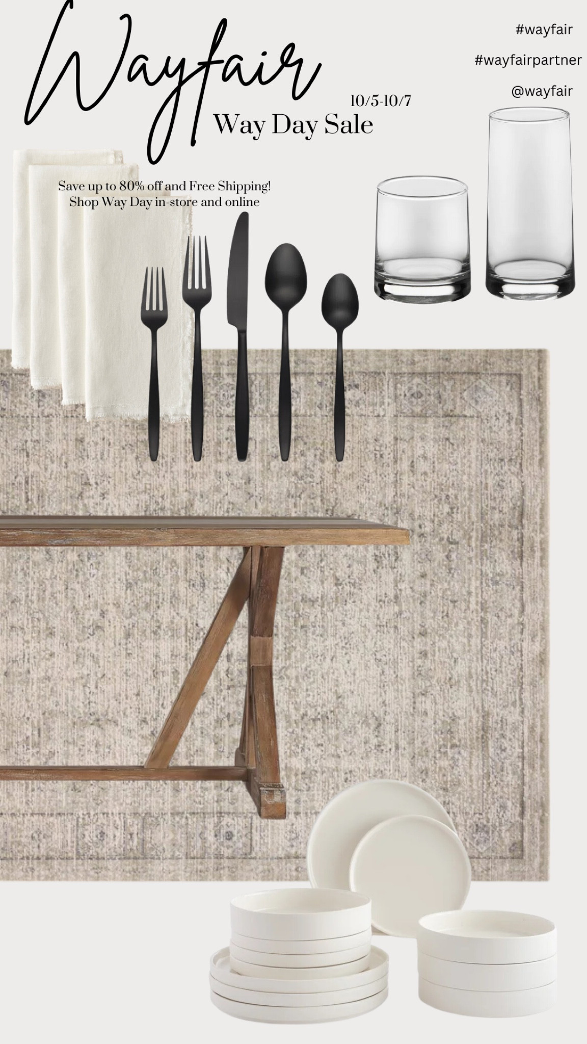 Need a dining room refresh? Now is a great time to prep for that holiday entertaining.  That is because @Wayfair’s Way Day Sale is starting on 10/5 until 10/7! Save big on items like bathroom vanities, plumbing fixtures, hardware, lighting, and so much more.

So, get ready for Wayfair’s biggest sale of the year– up to 80% off and free shipping!  Shop Way Day in-store and online! 


@shop.ltk @wayfair #wayfairpartner #wayfair #liketkit #wayday
#modernfarmhouse #interiordesign #diningtable #entertaining #homebuildfinds #homedecorfinds #dinnerware

#LTKxWayDay 

#LTKHome #LTKSaleAlert