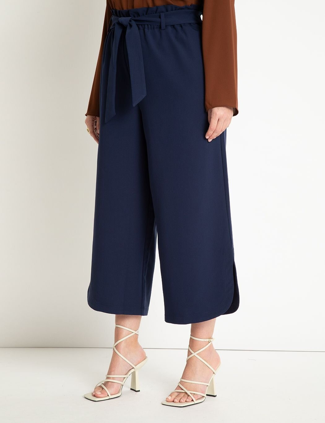 Paperbag Waist Cropped Wide Leg Pant | Eloquii