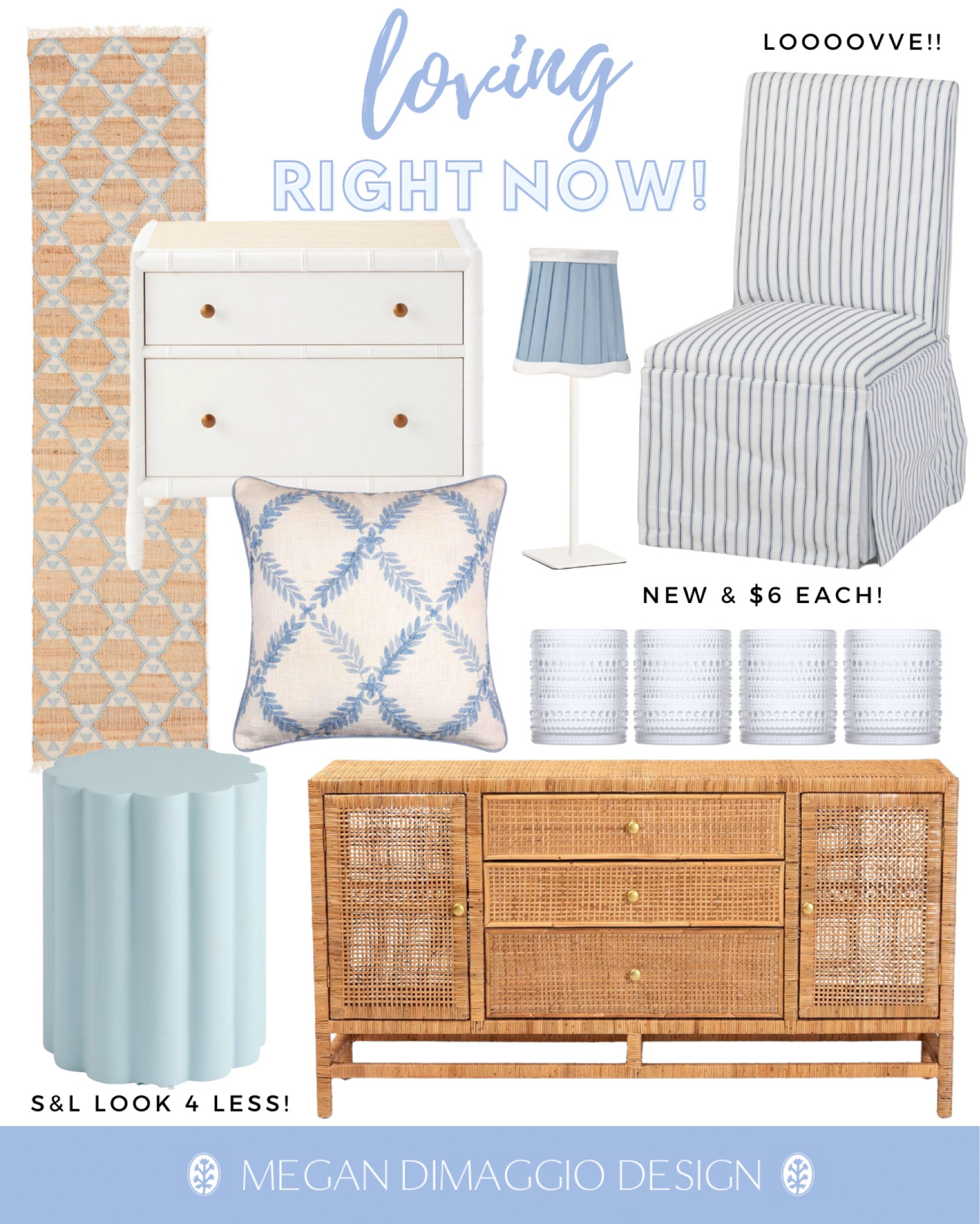 Fresh new finds for the coastal home!! This blue and white stripe slipcovered style dining chair is such an amazing look for WAY less 😍 And I love this new jute runner and white nightstand!! 🤍 

Plus found the cutest sconce shades under $30 and perfect for these Serena & Lily look for less LED table lamps! And this baby blue scalloped garden stool gives me all the S&L vibes but at such a great price!! 🙌🏻 Even more new arrivals linked! 🤗

Coastal home decor

#LTKSaleAlert #LTKFindsUnder50 #LTKHome