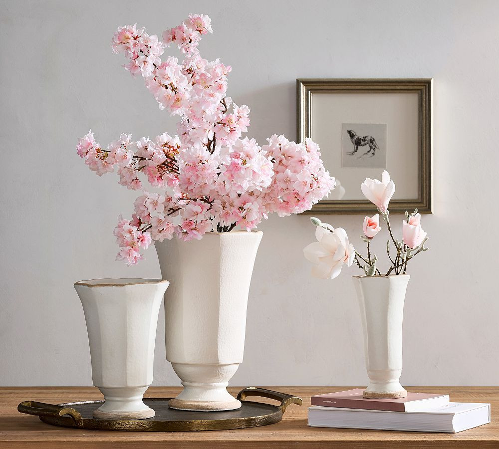 Large Ceramic Faceted Vase - 13.5"H | Pottery Barn (US)