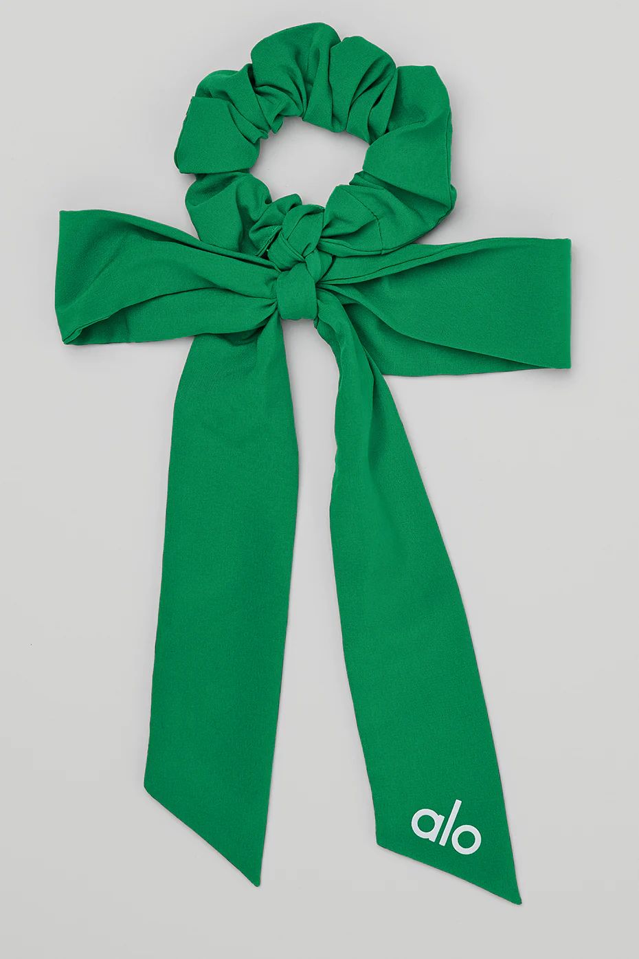 Alo YogaÂ® | Love Knots Tie Scrunchie in Green Emerald | Alo Yoga