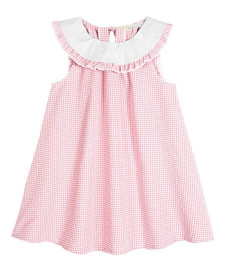 Sunshine Smocks Light Pink Gingham Ruffle Yoke Dress - Infant, Toddler & Girls | Zulily