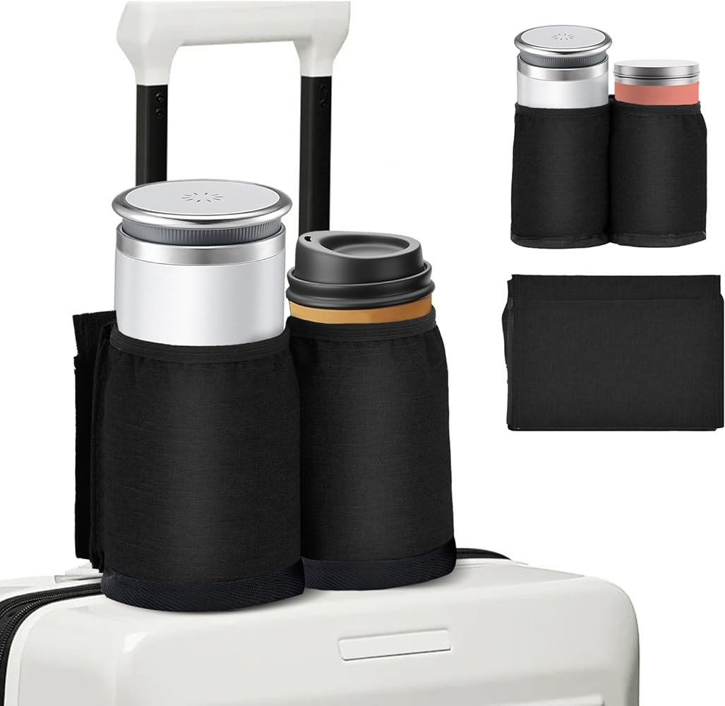 Travel Essentials Luggage Cup Holder for Suitcases Free Hands, Travel Accessories, Carry on Bever... | Amazon (US)