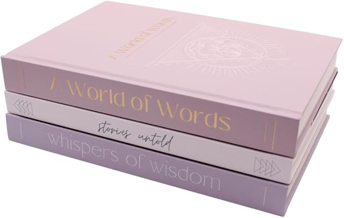 Faux Decorative Books - 3-Piece Coffee Table Decor Centerpiece Accents - Shelf Decor with Blank P... | Amazon (US)