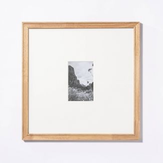 16.24" x 16.24" Matted to 4" x 6" Gallery Frame Natural Wood - Threshold™ designed with Studio ... | Target