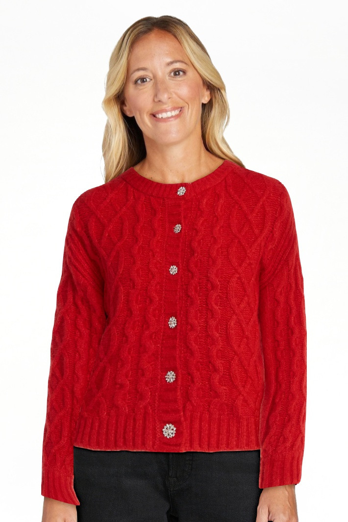 Free Assembly Women's and Women's Plus Cropped Cable Cardigan Sweater, Midweight, Sizes XS-4X | Walmart (US)