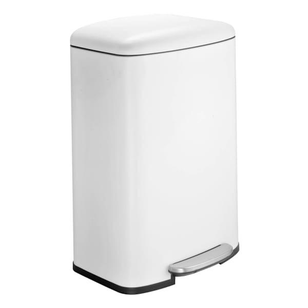 White Flat Lid Stainless Steel Bin, 50l | At Home